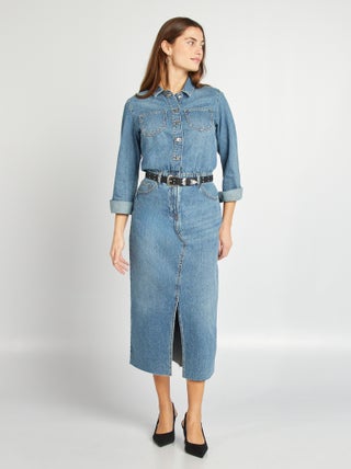 Robe longue en jean façon combinaison