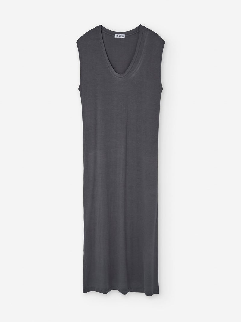 Robe Longue en Jersey Gris foncé - Kiabi