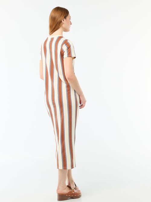 Robe longue en jersey manches courtes - Kiabi