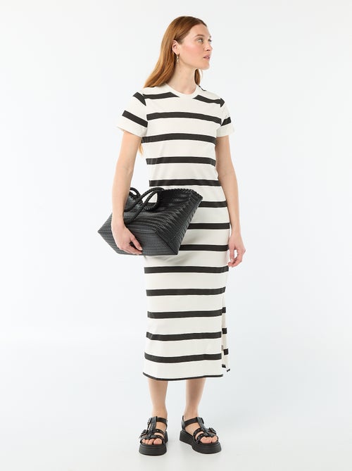 Robe longue en jersey manches courtes - Kiabi