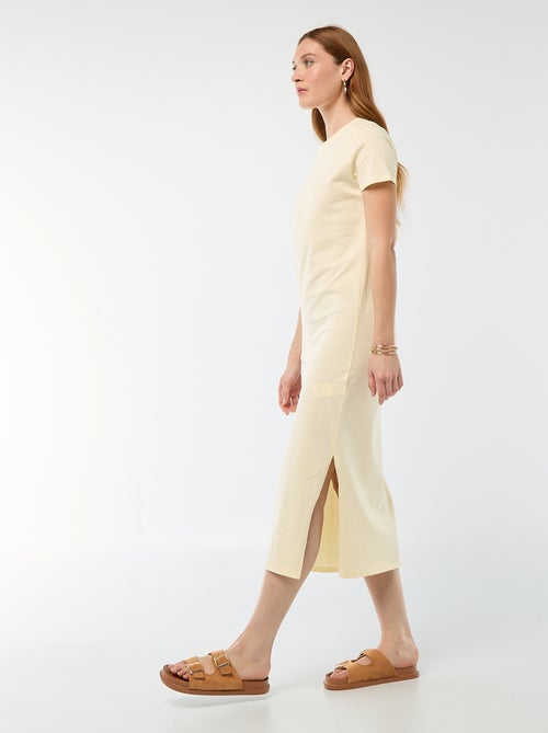 Robe longue en jersey manches courtes - Kiabi