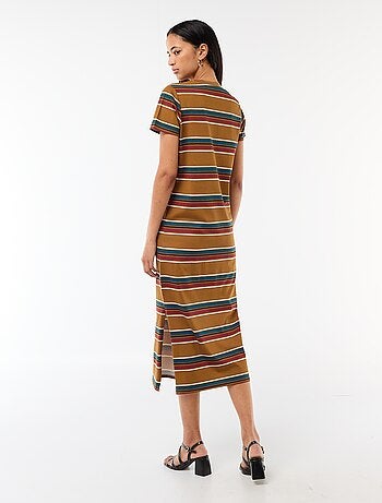 Robe longue en jersey manches courtes