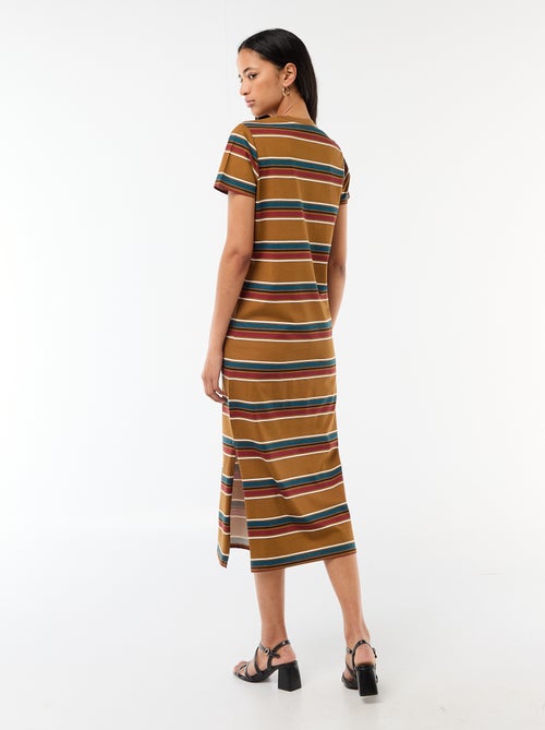 Robe longue en jersey manches courtes - Kiabi