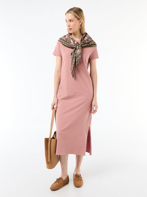 Robe longue en jersey manches courtes - Kiabi