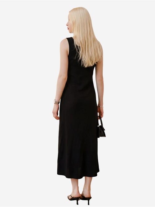 Robe longue en lin avec détail à nouer my fashion - Kiabi Robe longue en lin avec détail à nouer my fashion - Kiabi