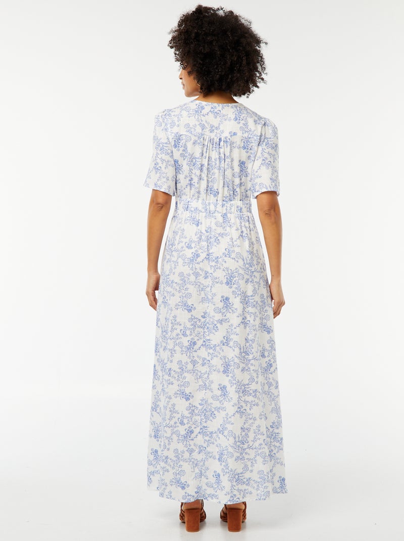 Robe longue en lin mélangé BLANC - Kiabi