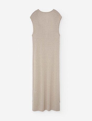 Robe Longue en Maille avec Encolure en V