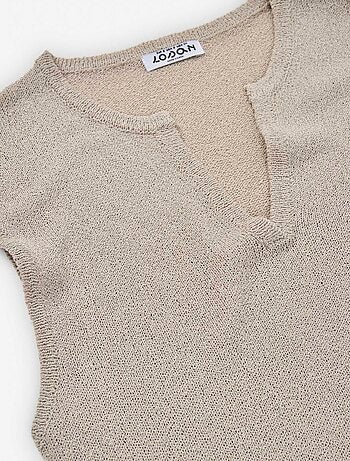 Robe Longue en Maille avec Encolure en V