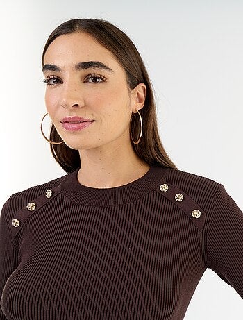 Robe longue en maille côtelée