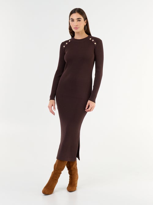 Robe longue en maille côtelée - Kiabi Robe longue en maille côtelée - Kiabi