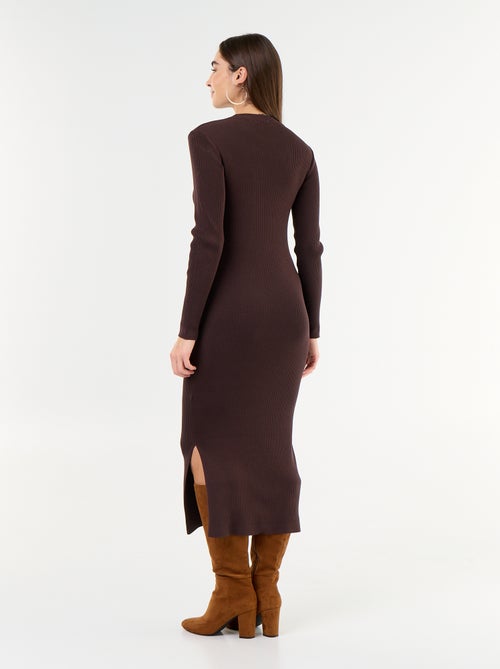 Robe longue en maille côtelée - Kiabi Robe longue en maille côtelée - Kiabi