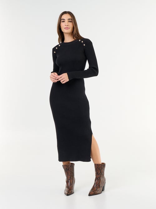 Robe longue en maille côtelée - Kiabi Robe longue en maille côtelée - Kiabi
