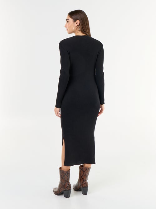 Robe longue en maille côtelée - Kiabi Robe longue en maille côtelée - Kiabi