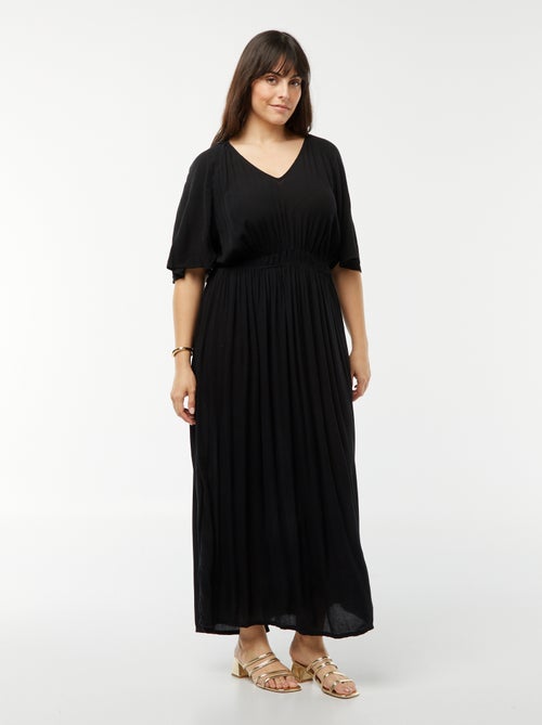 Robe longue en maille crêpe - Kiabi