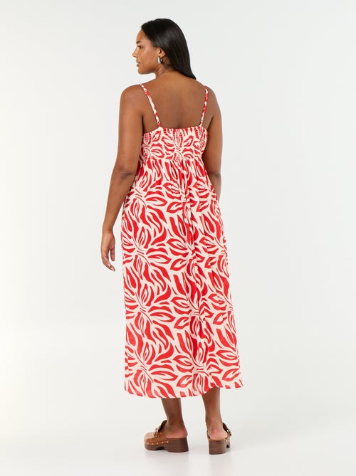 Robe longue en maille crêpée fines bretelles - Kiabi Robe longue en maille crêpée fines bretelles - Kiabi