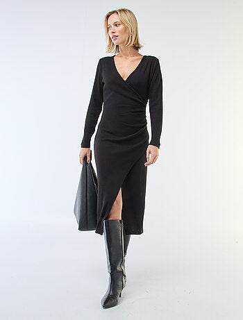 Robe longue en maille doudou unie