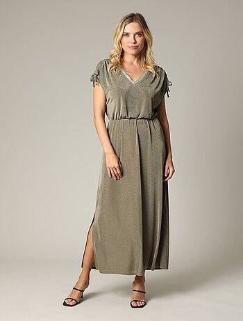 Robe longue en maille fantaisie avec détails fantaisie 'Deeluxe'