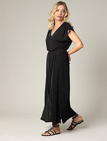 Robe longue en maille fantaisie avec détails fantaisie 'Deeluxe'
