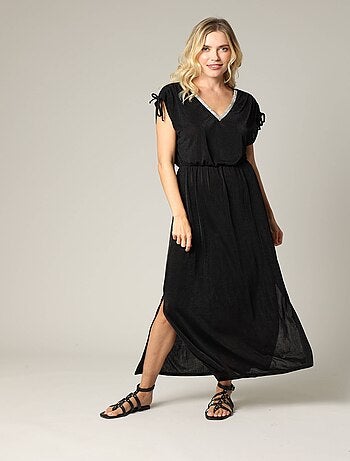 Robe longue en maille fantaisie avec détails fantaisie 'Deeluxe'