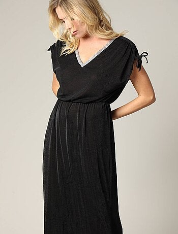 Robe longue en maille fantaisie avec détails fantaisie 'Deeluxe'