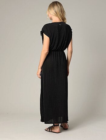 Robe longue en maille fantaisie avec détails fantaisie 'Deeluxe'