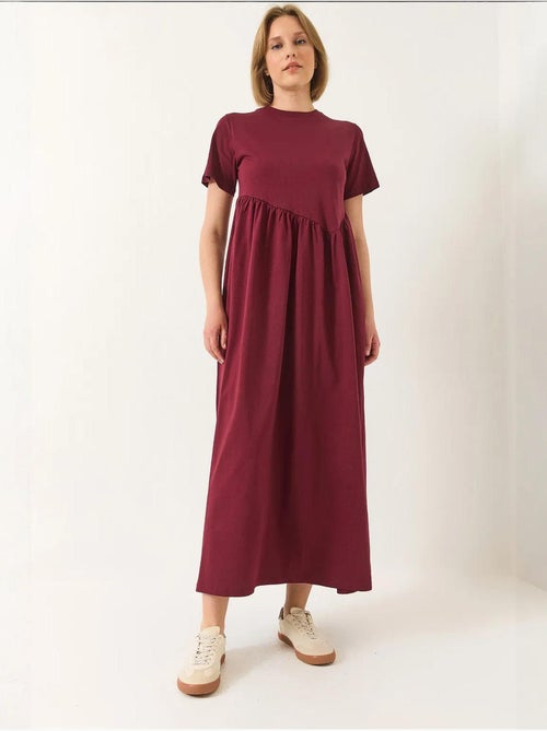 Robe longue en maille froncée bianco lucci - Kiabi Robe longue en maille froncée bianco lucci - Kiabi
