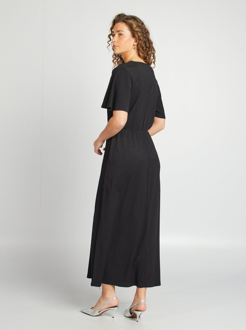 Robe longue en maille stretch noir - Kiabi