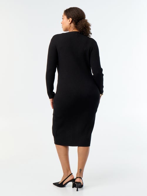 Robe longue en matière côtelé - Kiabi