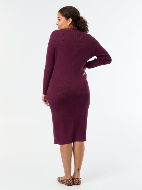 Robe longue en matière côtelé - Kiabi