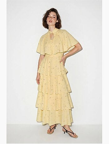 Robe longue en mousseline à fleurs lucci
