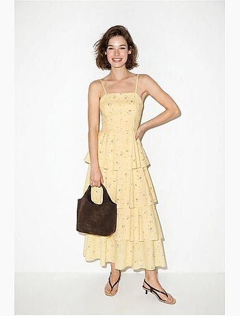 Robe longue en mousseline à fleurs lucci