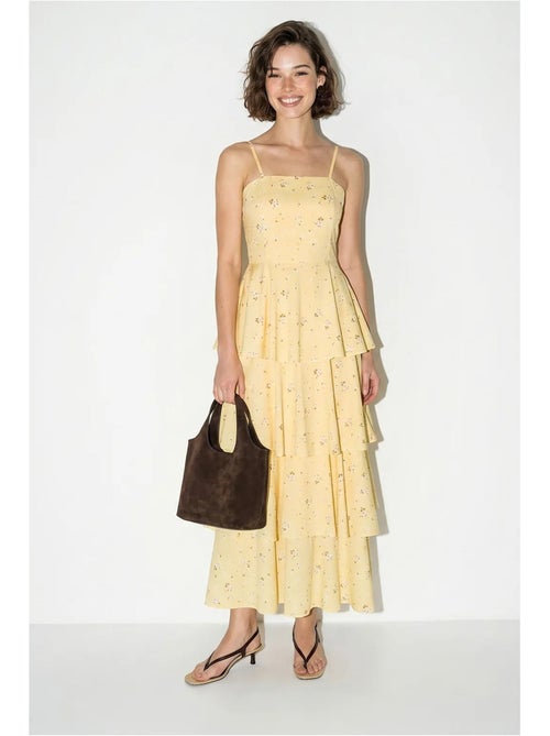 Robe longue en mousseline à fleurs lucci - Kiabi