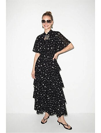 Robe longue en mousseline à fleurs lucci