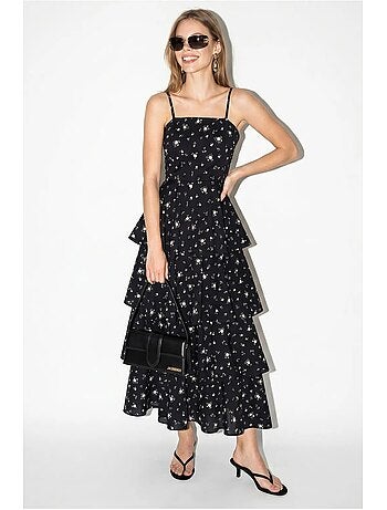 Robe longue en mousseline à fleurs lucci