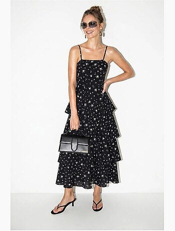 Robe longue en mousseline à fleurs lucci