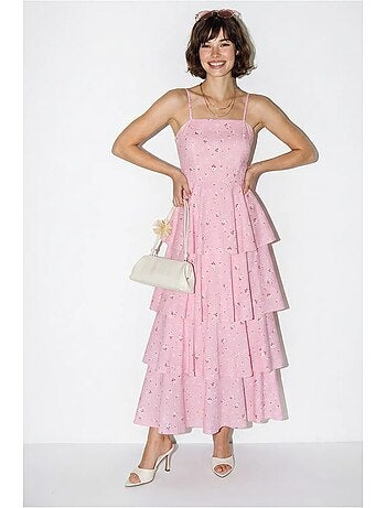 Robe longue en mousseline à fleurs lucci