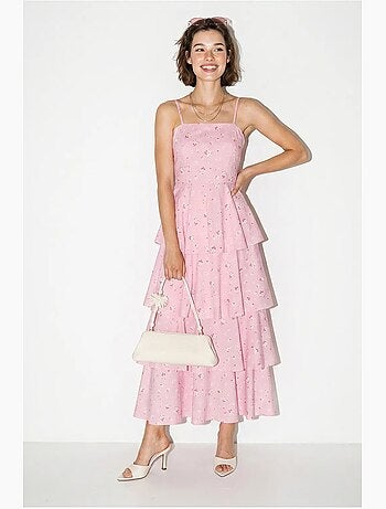 Robe longue en mousseline à fleurs lucci