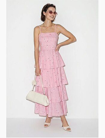 Robe longue en mousseline à fleurs lucci