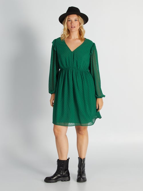 Robe longue en plumetis - Kiabi