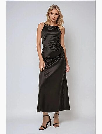 Robe longue en satin hiccup
