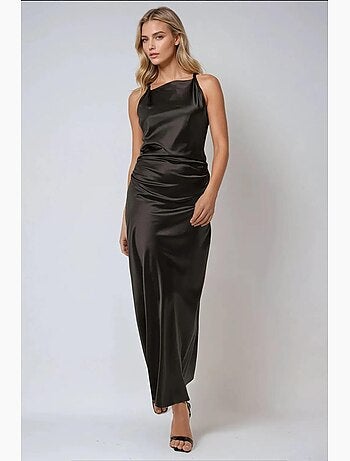 Robe longue en satin hiccup