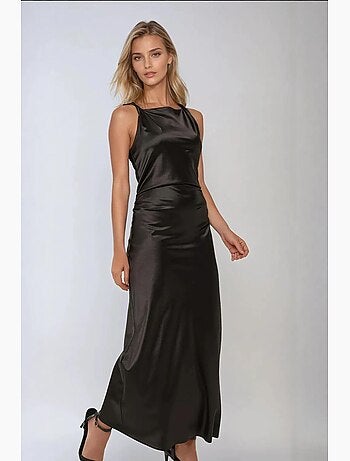 Robe longue en satin hiccup