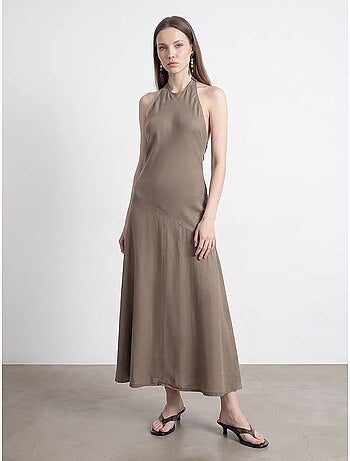 Robe longue en tencel à col halter dilvin