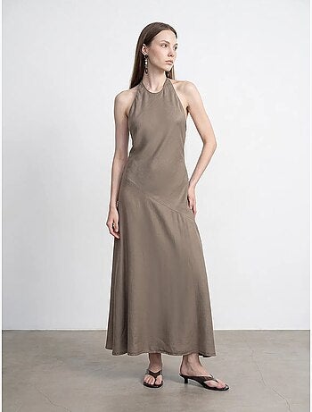 Robe longue en tencel à col halter dilvin
