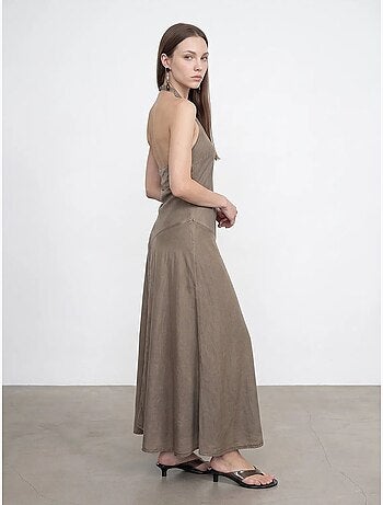Robe longue en tencel à col halter dilvin