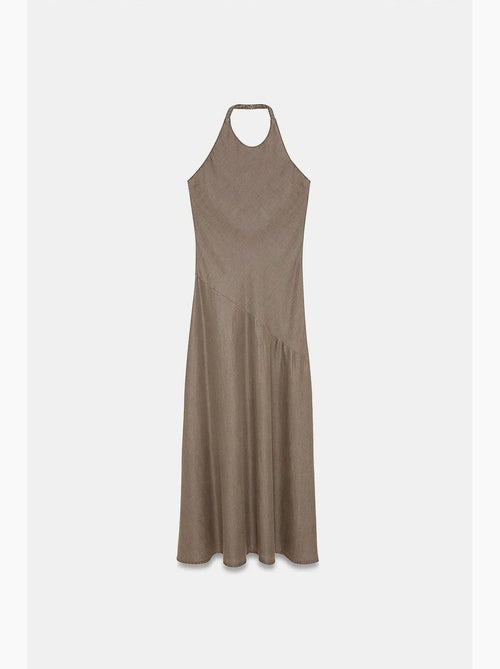Robe longue en tencel à col halter dilvin - Kiabi Robe longue en tencel à col halter dilvin - Kiabi