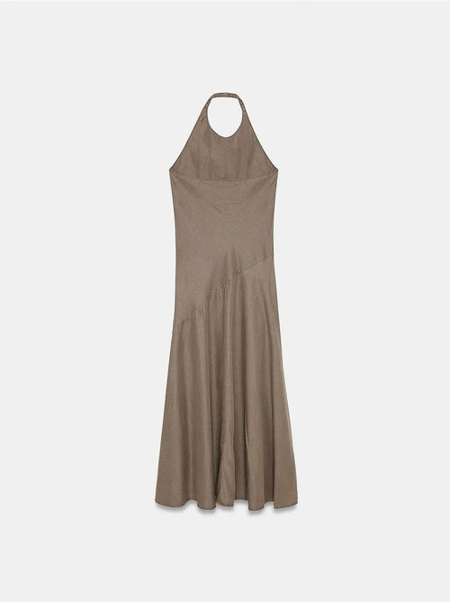 Robe longue en tencel à col halter dilvin - Kiabi Robe longue en tencel à col halter dilvin - Kiabi