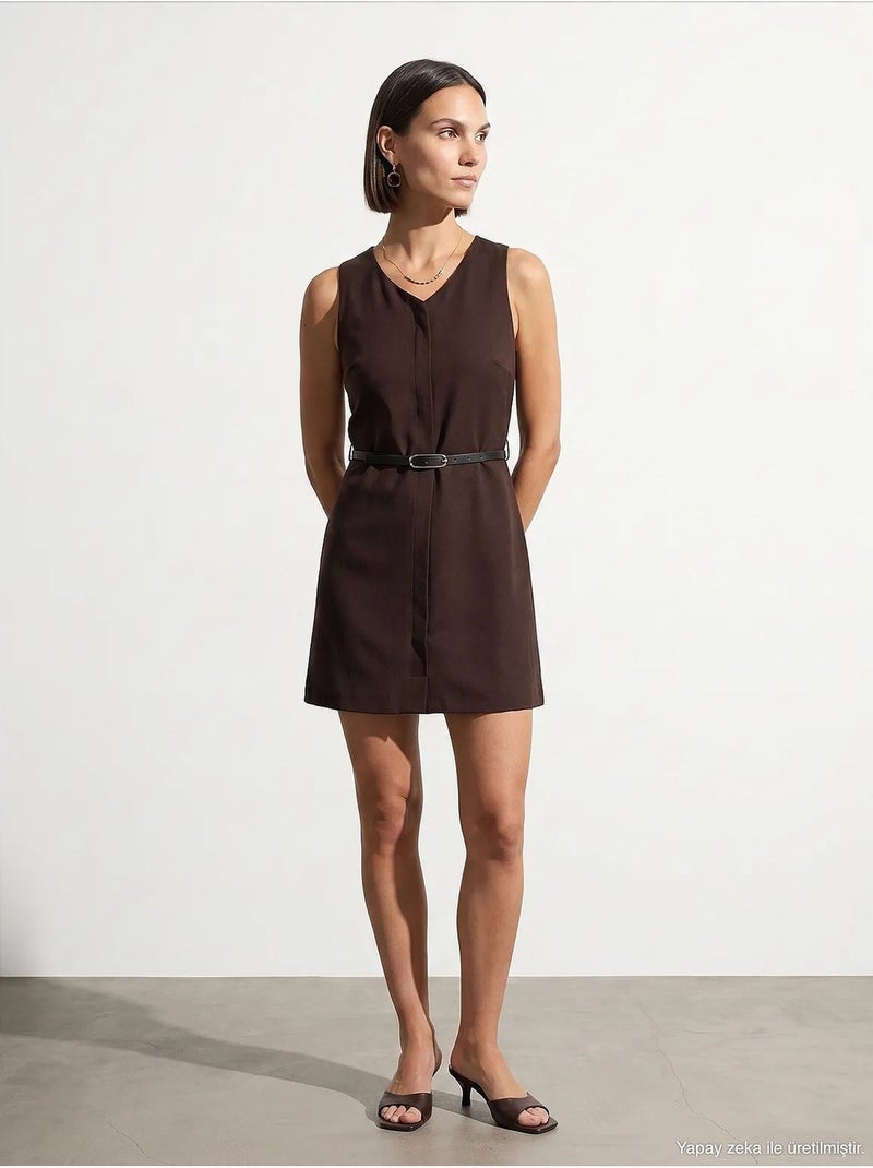 Robe longue en tencel dilvin Marron chocolat - Kiabi