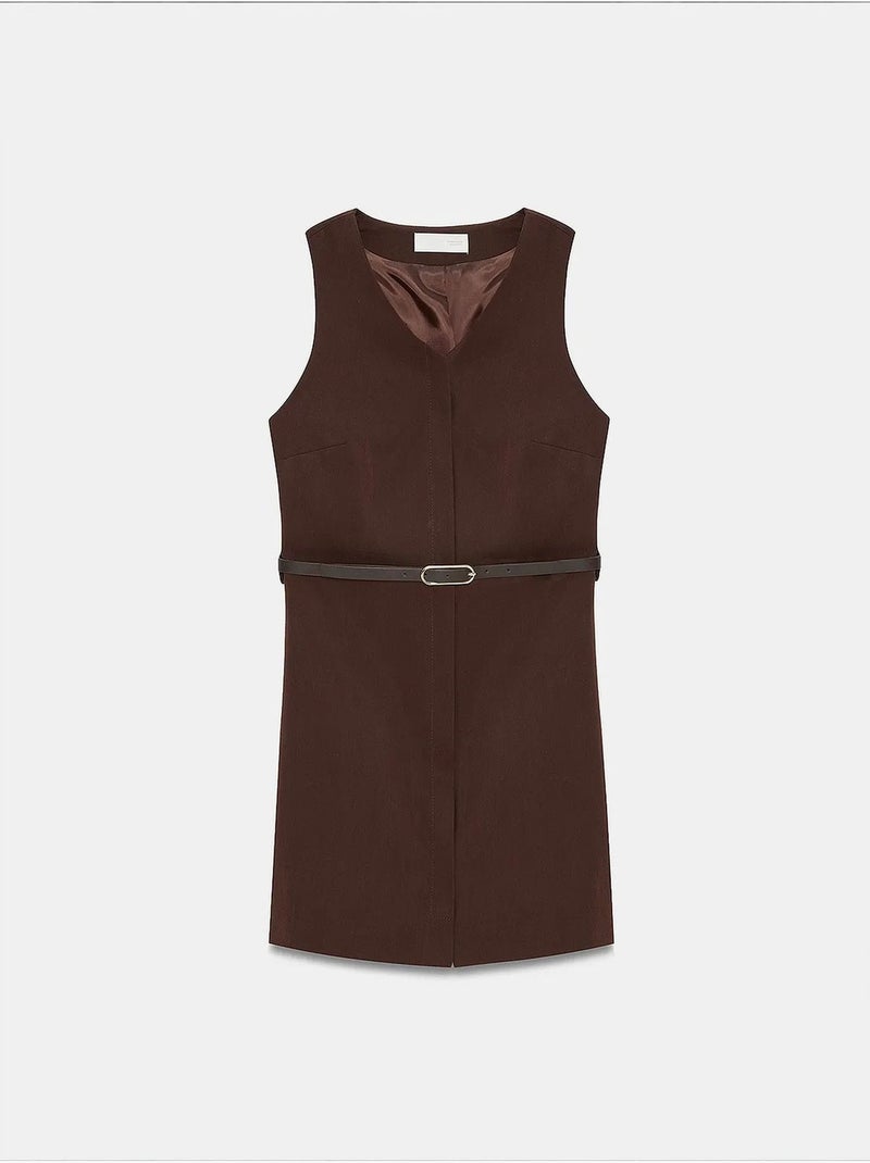 Robe longue en tencel dilvin Marron chocolat - Kiabi