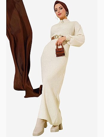 Robe longue en tricot modeste bdart